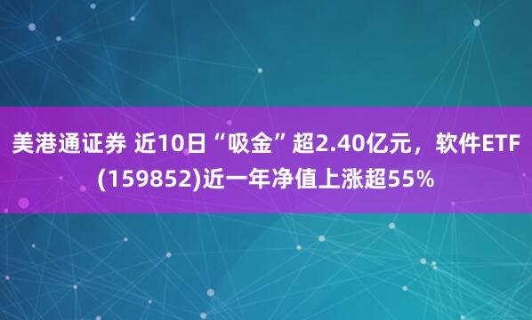 美港通证券 近10日“吸金”超2.40亿元，软件ETF(159852)近一年净值上涨超55%